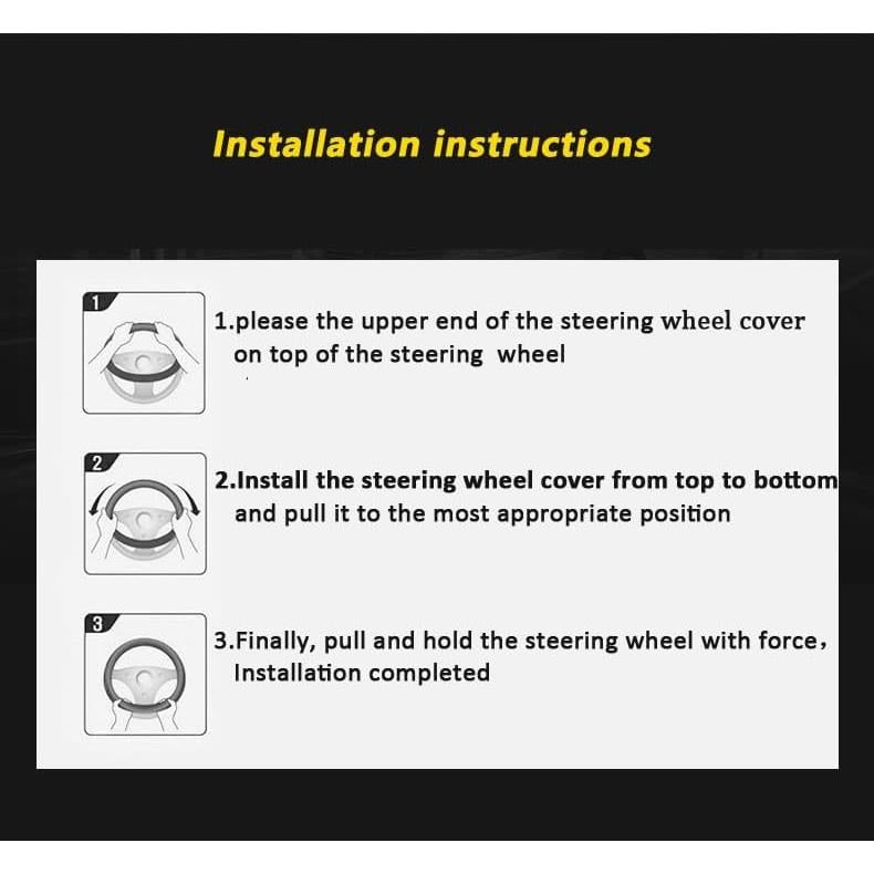 Funda de Volante Suede Genérico 36.8-39.4 cm Gris Antideslizante