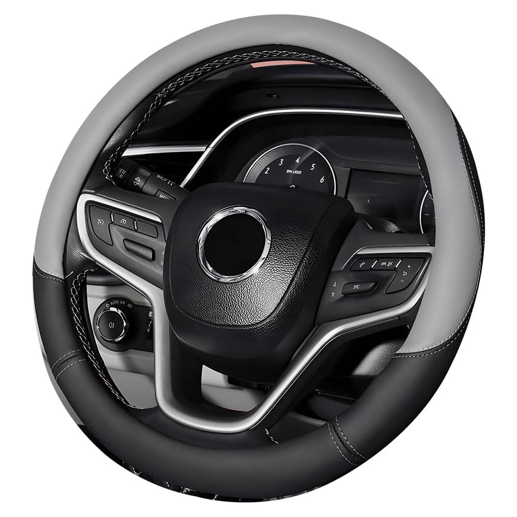Funda de Volante Wevdn Gris Universal de Cuero Antideslizante