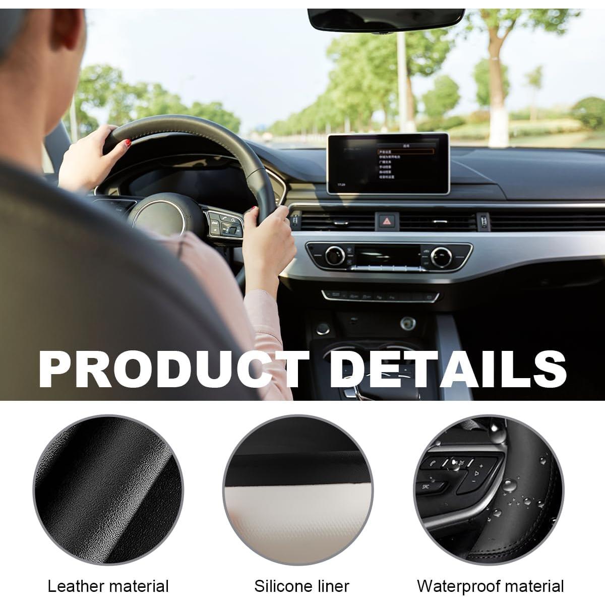 Funda de Volante Wevdn Gris Universal de Cuero Antideslizante