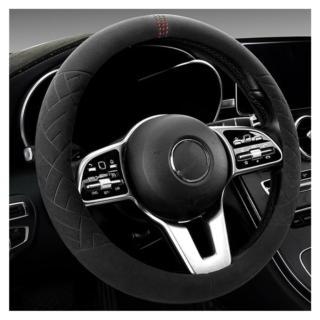 Cubierta de Volante Bittwee Suede Antideslizante 37-38 cm Rojo