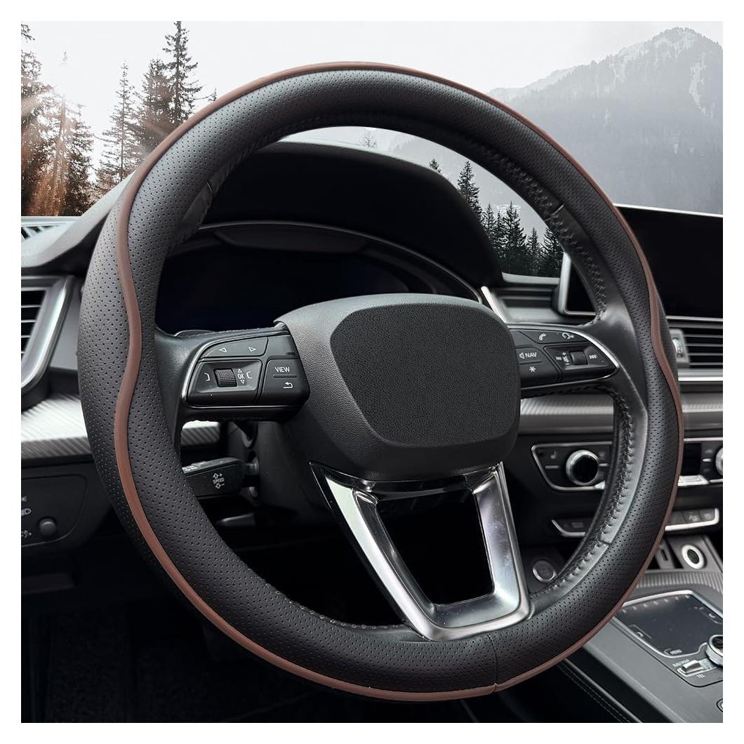 Cubierta de Volante de Cuero HAOTULE K55 Antideslizante 14.5-15"