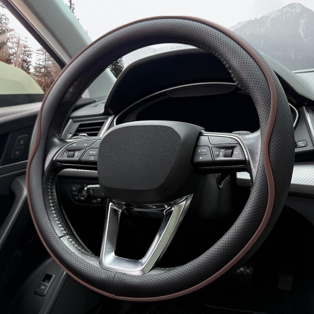 Cubierta de Volante de Cuero HAOTULE K55 Antideslizante 14.5-15"