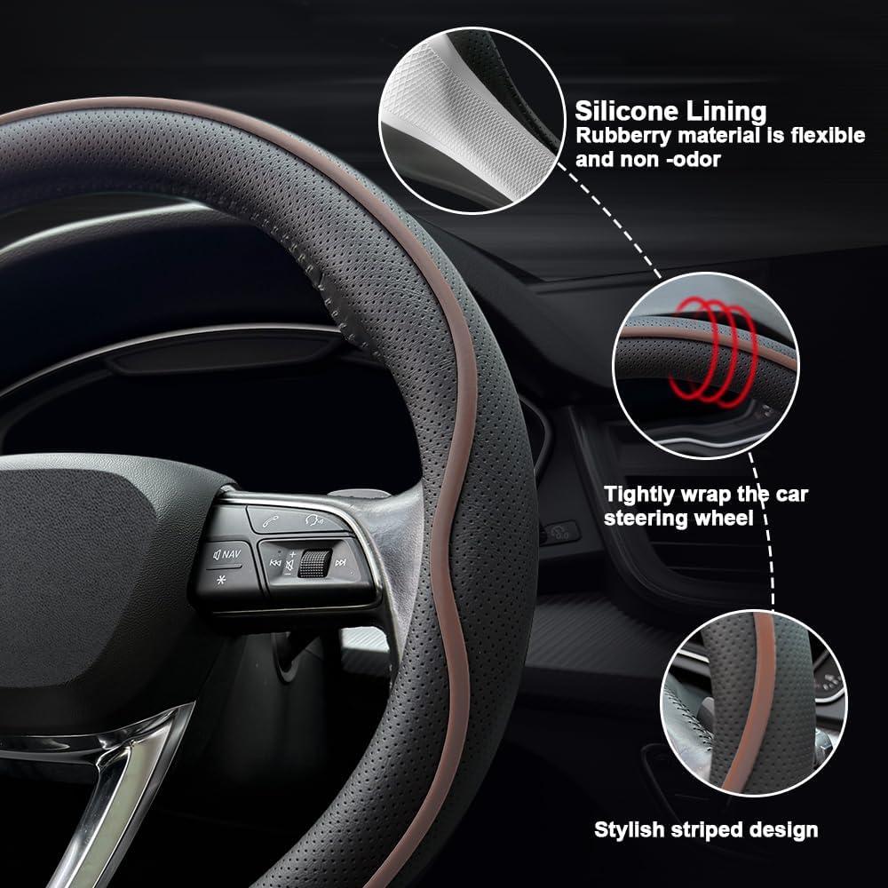 Cubierta de Volante de Cuero HAOTULE K55 Antideslizante 14.5-15"