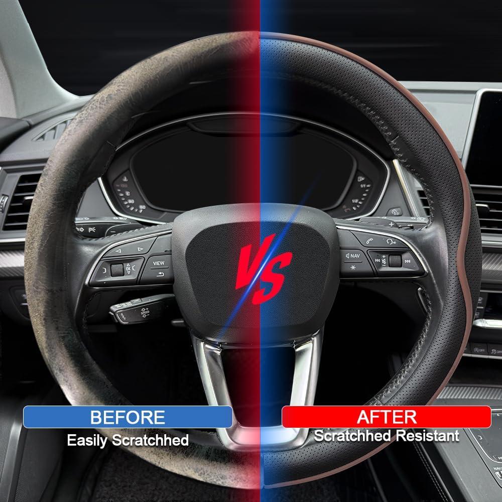 Cubierta de Volante de Cuero HAOTULE K55 Antideslizante 14.5-15"