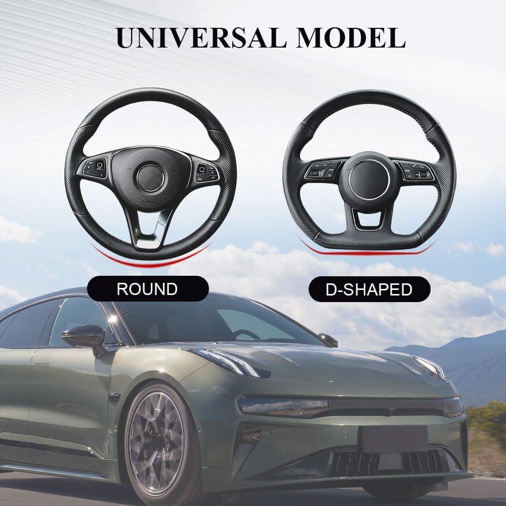 Funda de Volante de Coche QZTYTY 15" Fibra de Carbono Antideslizante