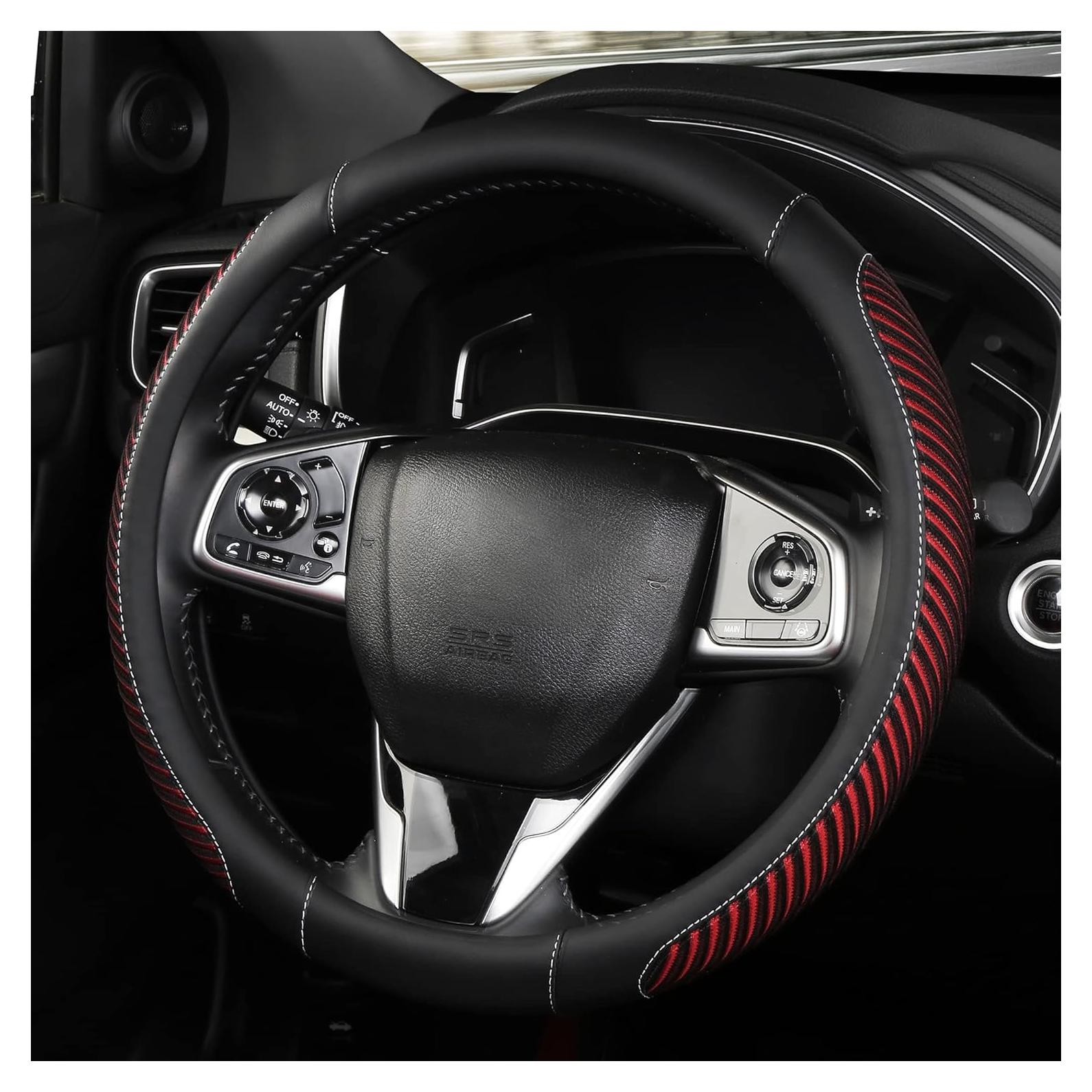 Funda de Volante BOKIN Universal 37.5 cm Cuero Microfibra Rojo