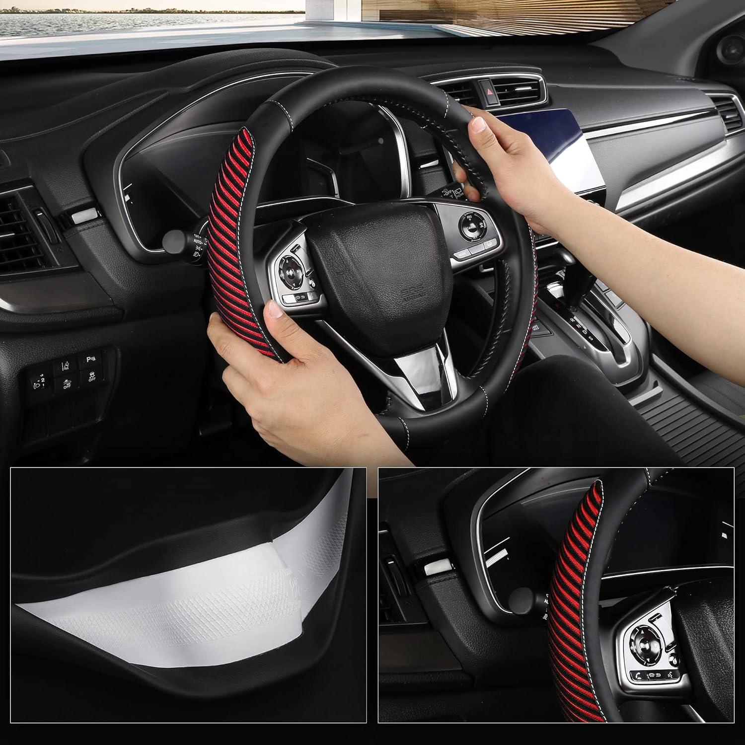 Funda de Volante BOKIN Universal 37.5 cm Cuero Microfibra Rojo