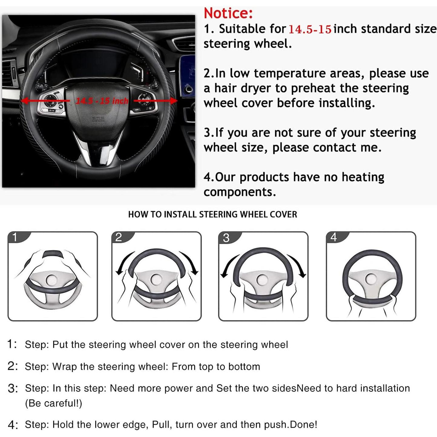 Funda de Volante BOKIN Universal 37.5 cm Cuero Microfibra Rojo