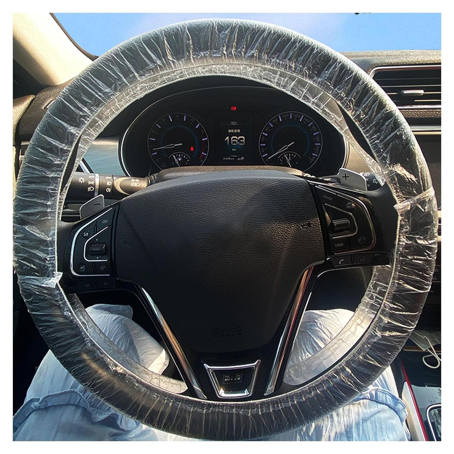Funda de Volante Desechable Ziciner 100PCS Plástico Transparente