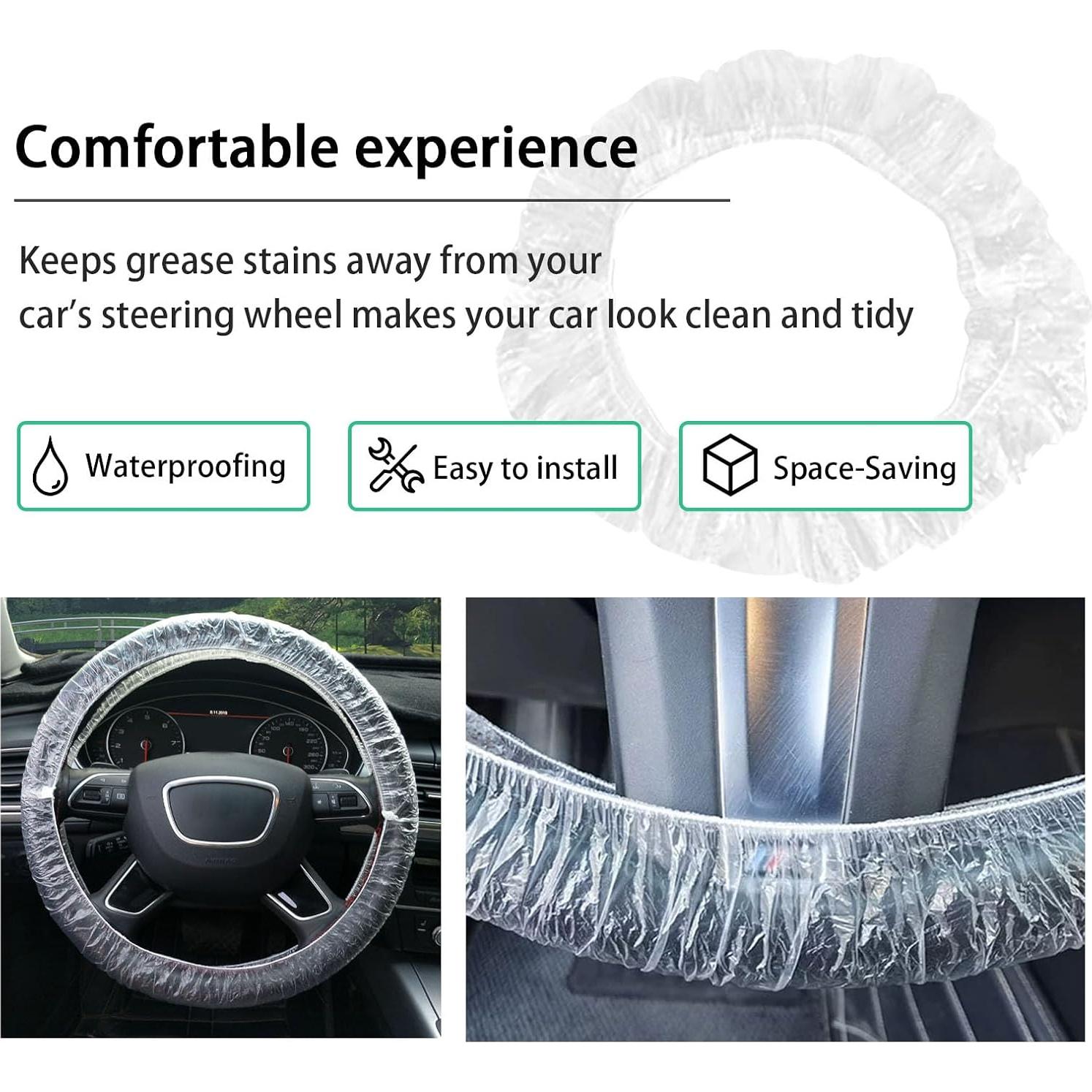 Funda de Volante Desechable Ziciner 100PCS Plástico Transparente