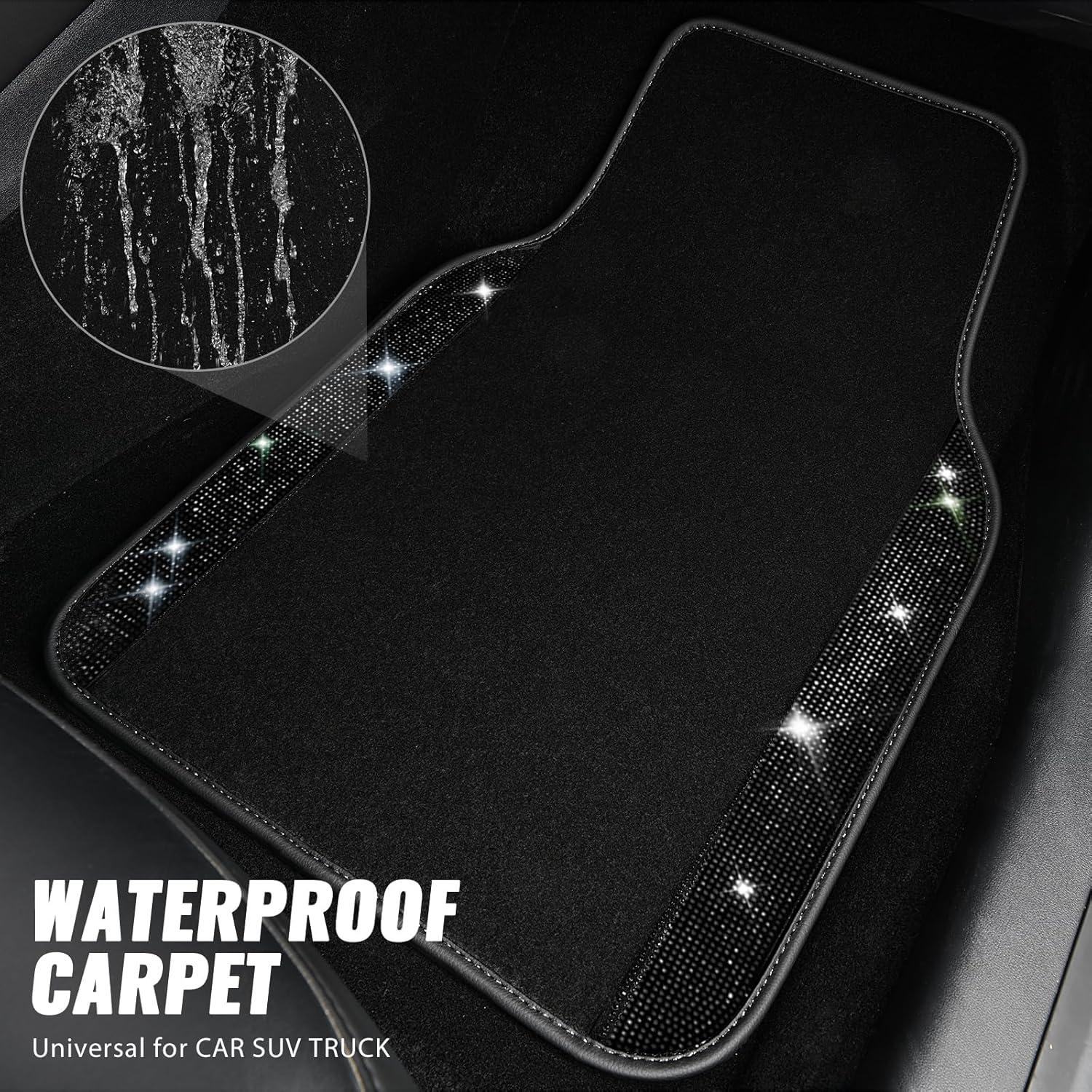 Juego de Alfombrillas y Cubierta de Volante CAR PASS Negro