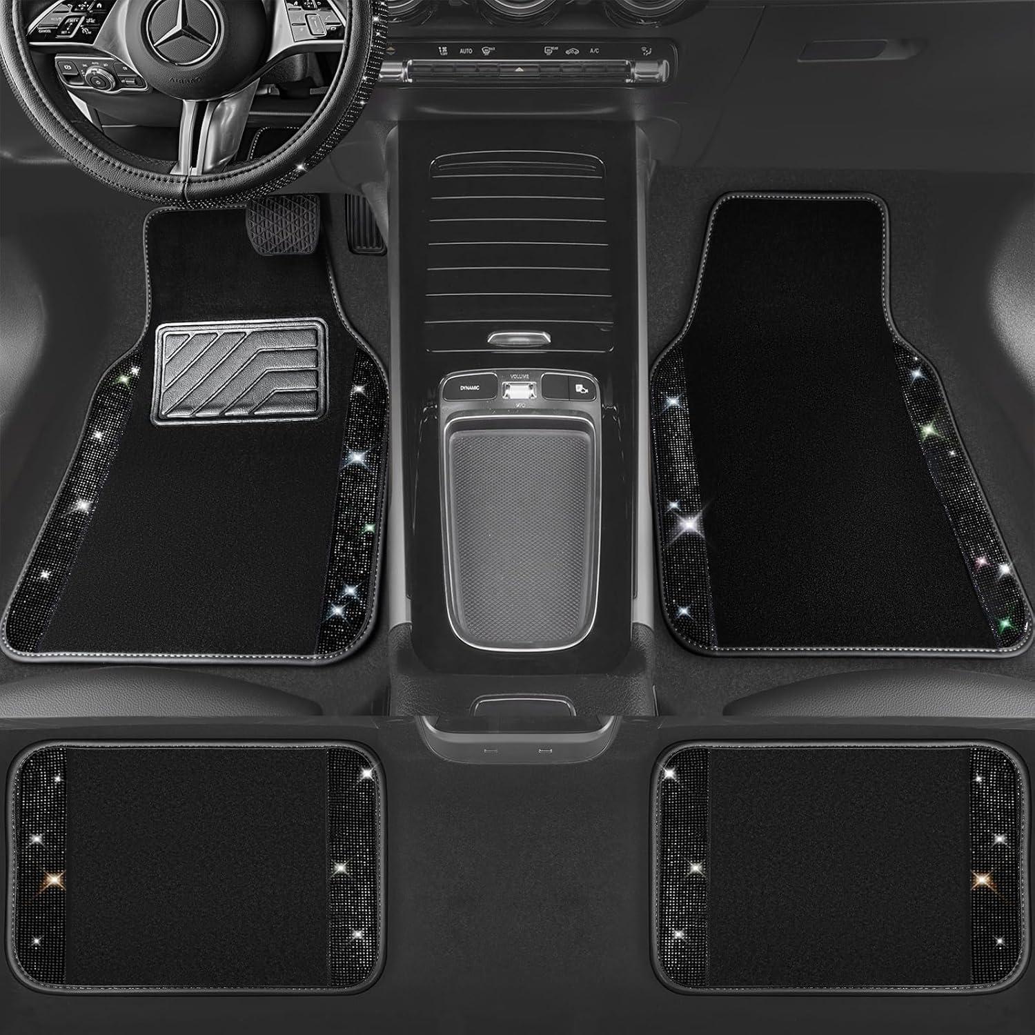 Juego de Alfombrillas y Cubierta de Volante CAR PASS Negro