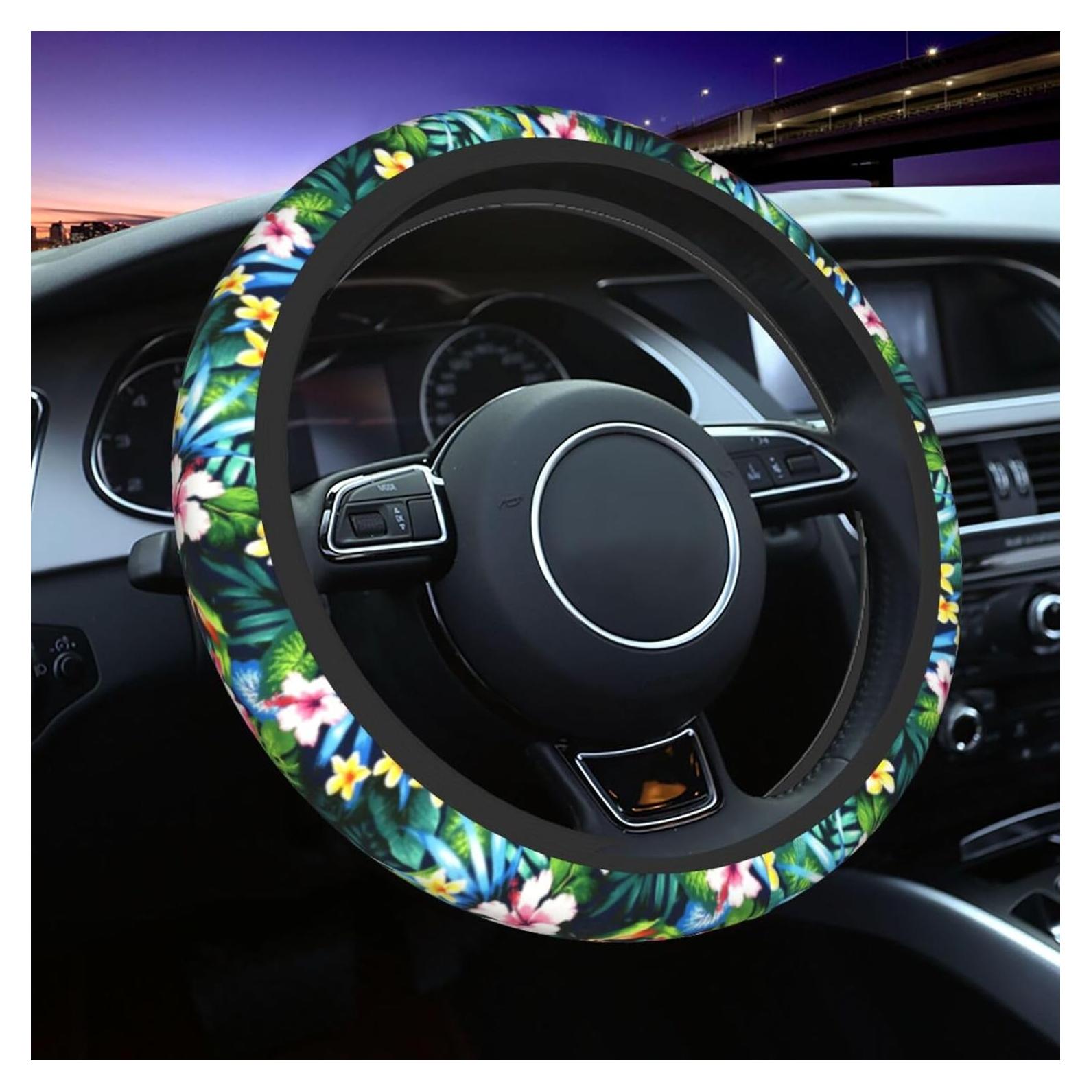 Cubierta de Volante Universal WENYINDIAN 38cm Flores Hawaianas