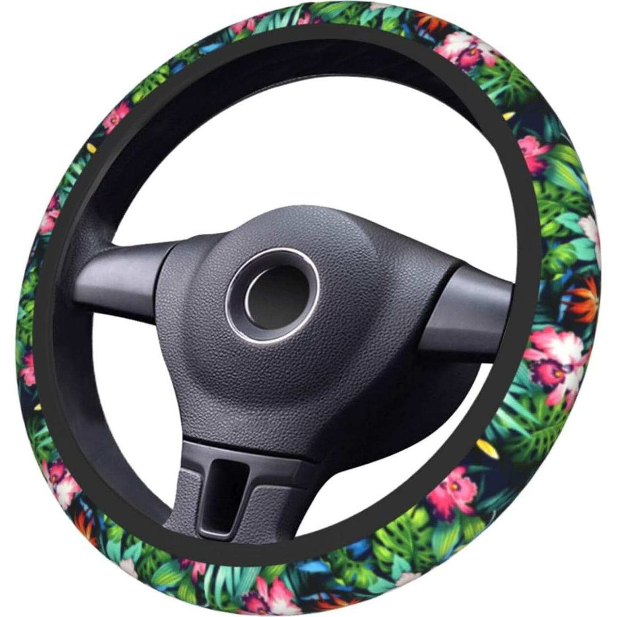 Cubierta de Volante Universal WENYINDIAN 38cm Flores Hawaianas