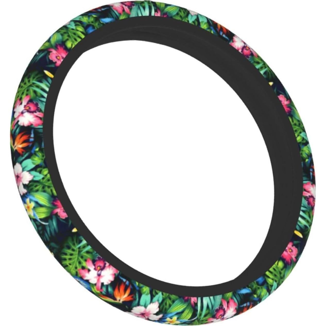 Cubierta de Volante Universal WENYINDIAN 38cm Flores Hawaianas