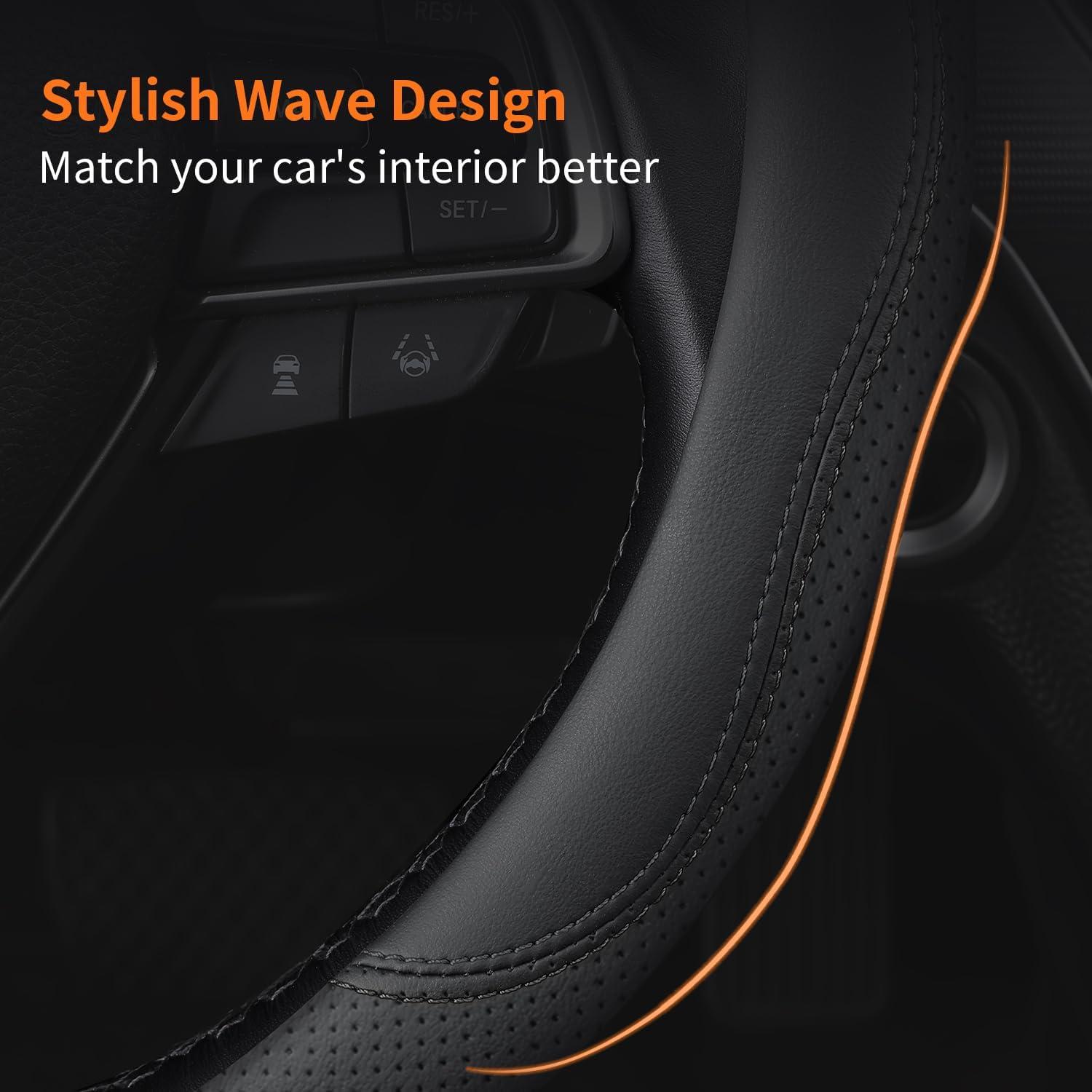 Cubierta de Volante XHRING para Honda 37-38 cm Negro