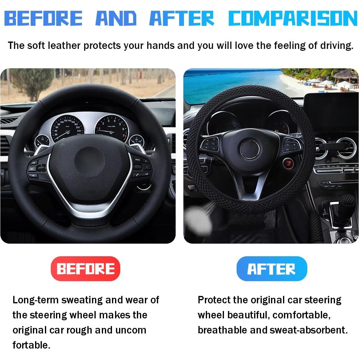 Juego de 3 fundas para volante Bittwee - Microfibra Negro