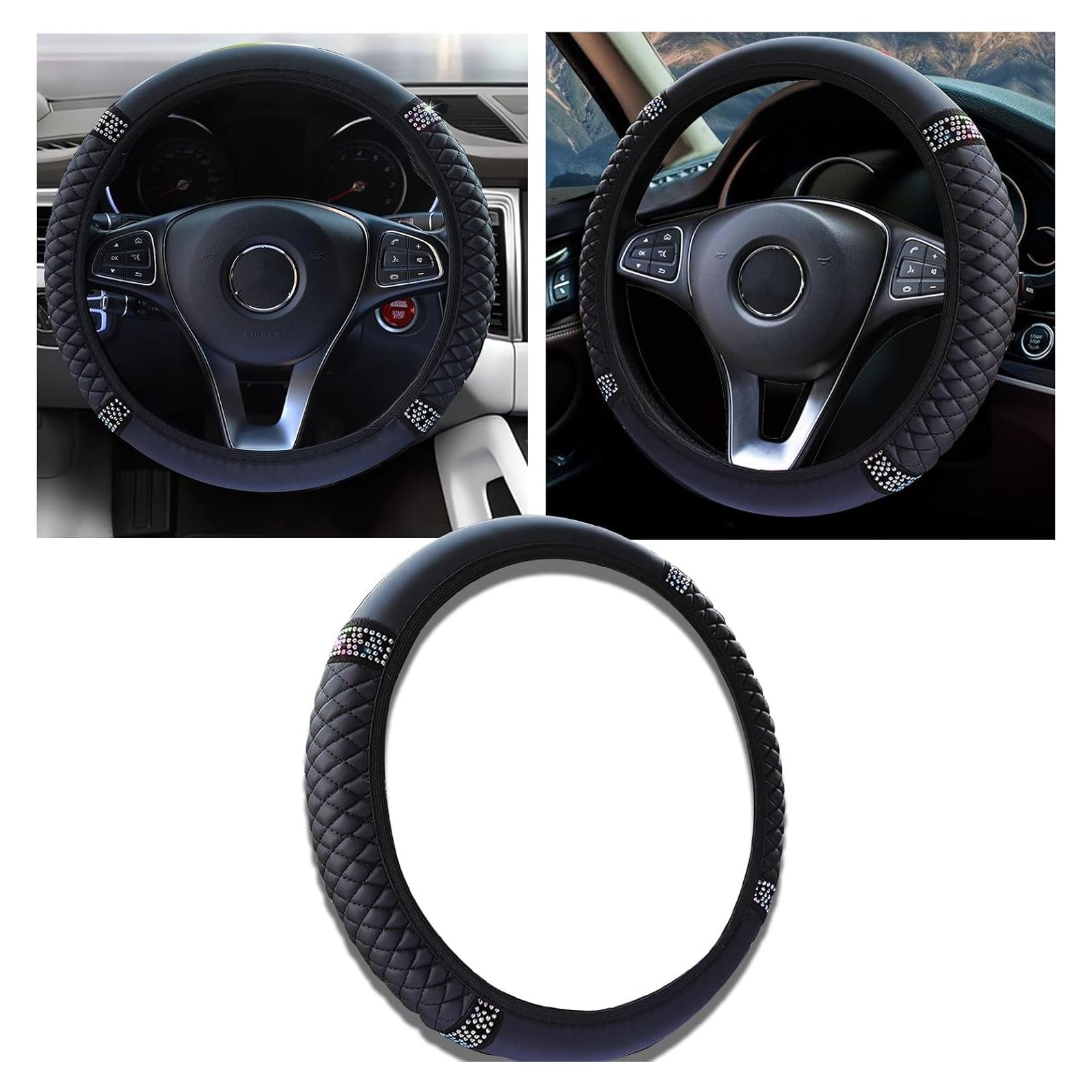 Cubierta de Volante Brillante Piburth 38 cm Antideslizante Negro