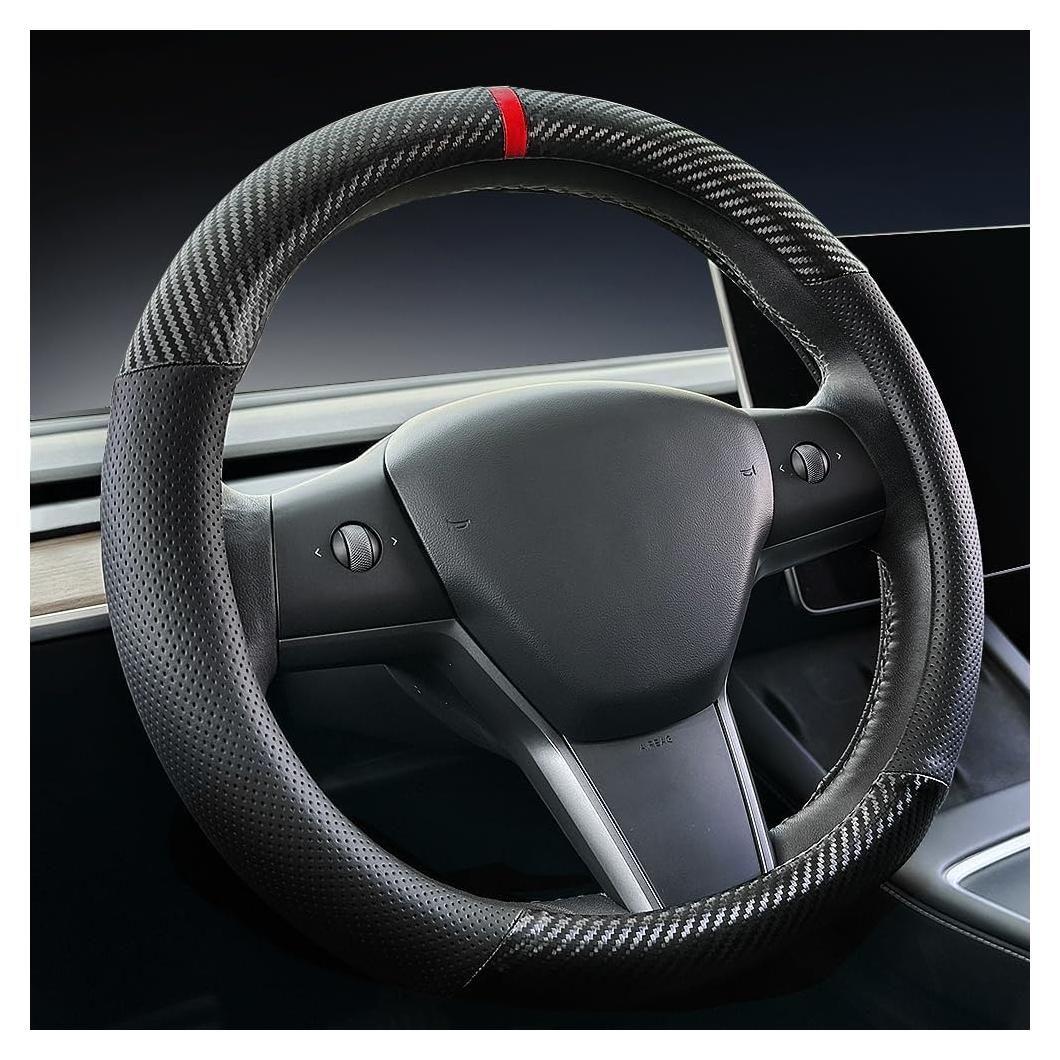 Cubierta de Volante de Cuero Carodi para Tesla Model 3/Y