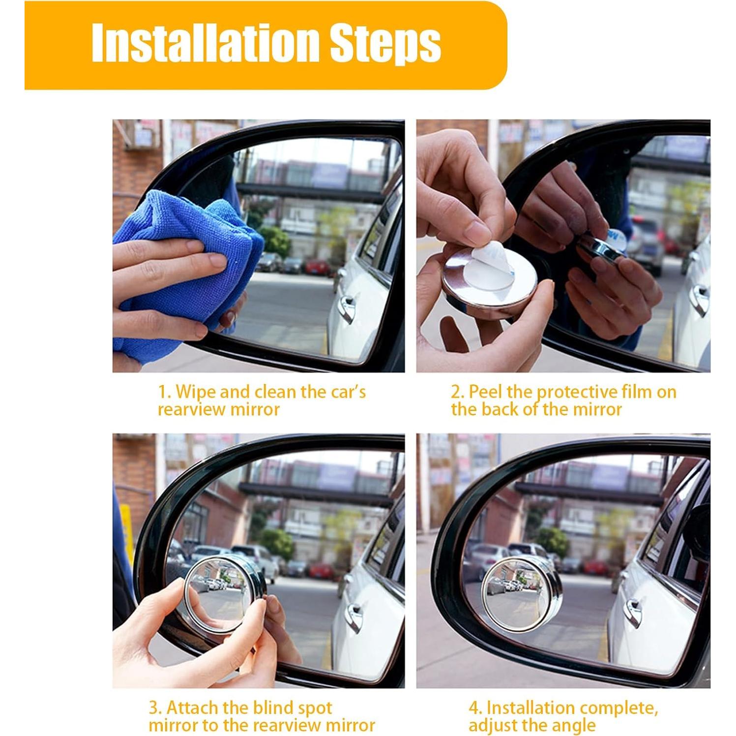 Espejos de Punto Ciego GKmow 2 PCS 5.5 cm Redondos Adhesivos