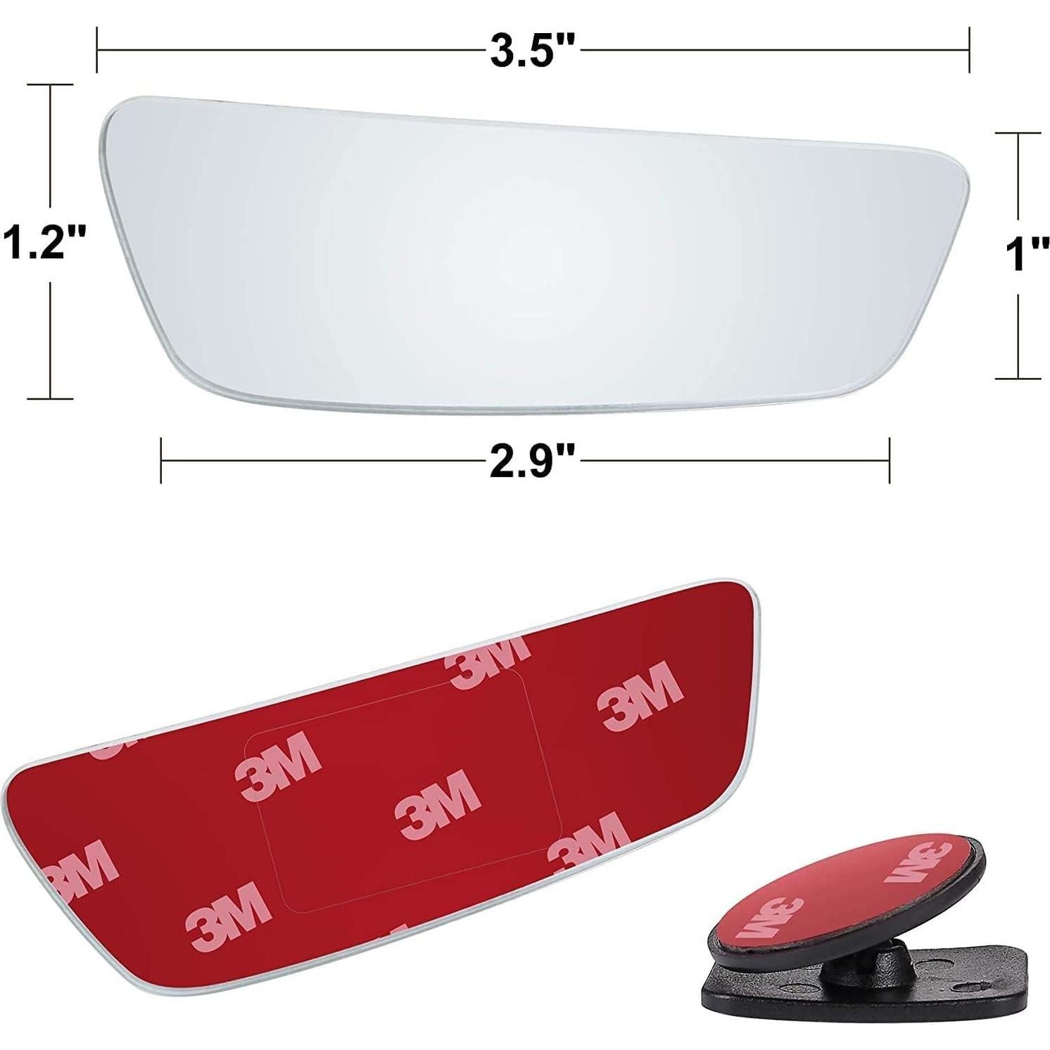 Espejos de Punto Ciego Verivue Rectangulares 8.9 cm HD - Paquete de 2