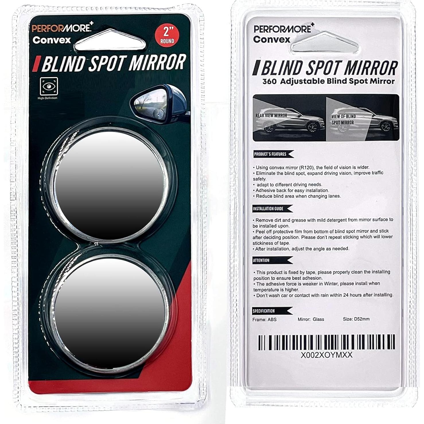 Espejos de Punto Ciego Performore - Paquete de 2, 5 cm Convexos