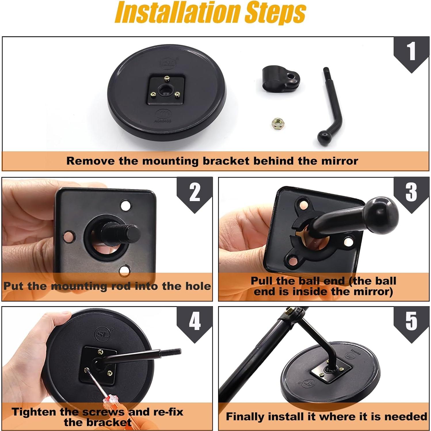 Espejo Convexo Redondo Ourbest 14.6 cm Ajustable para Camiones