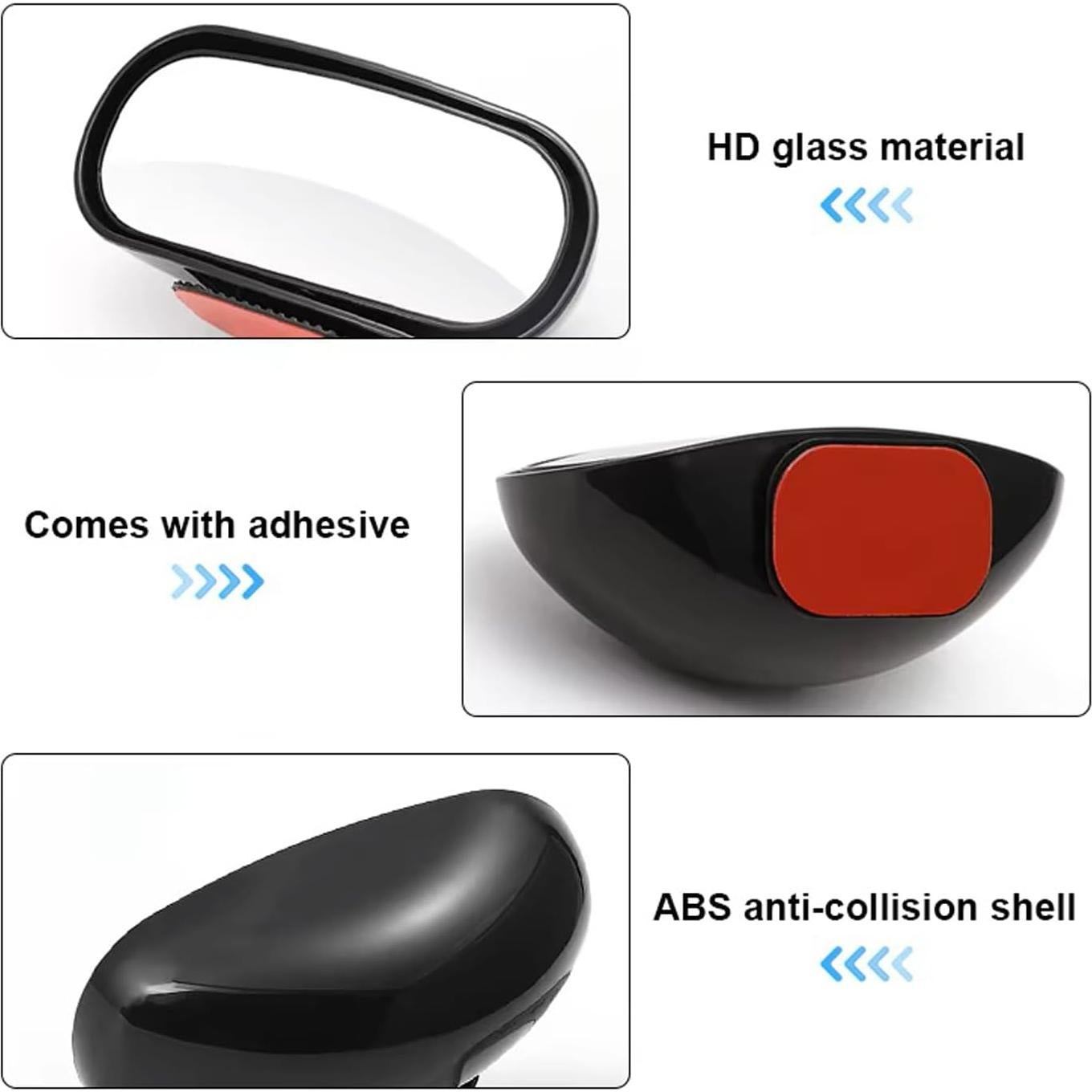 Espejo de Punto Ciego Z-oneMart HD 360° Rectangular 2 Piezas