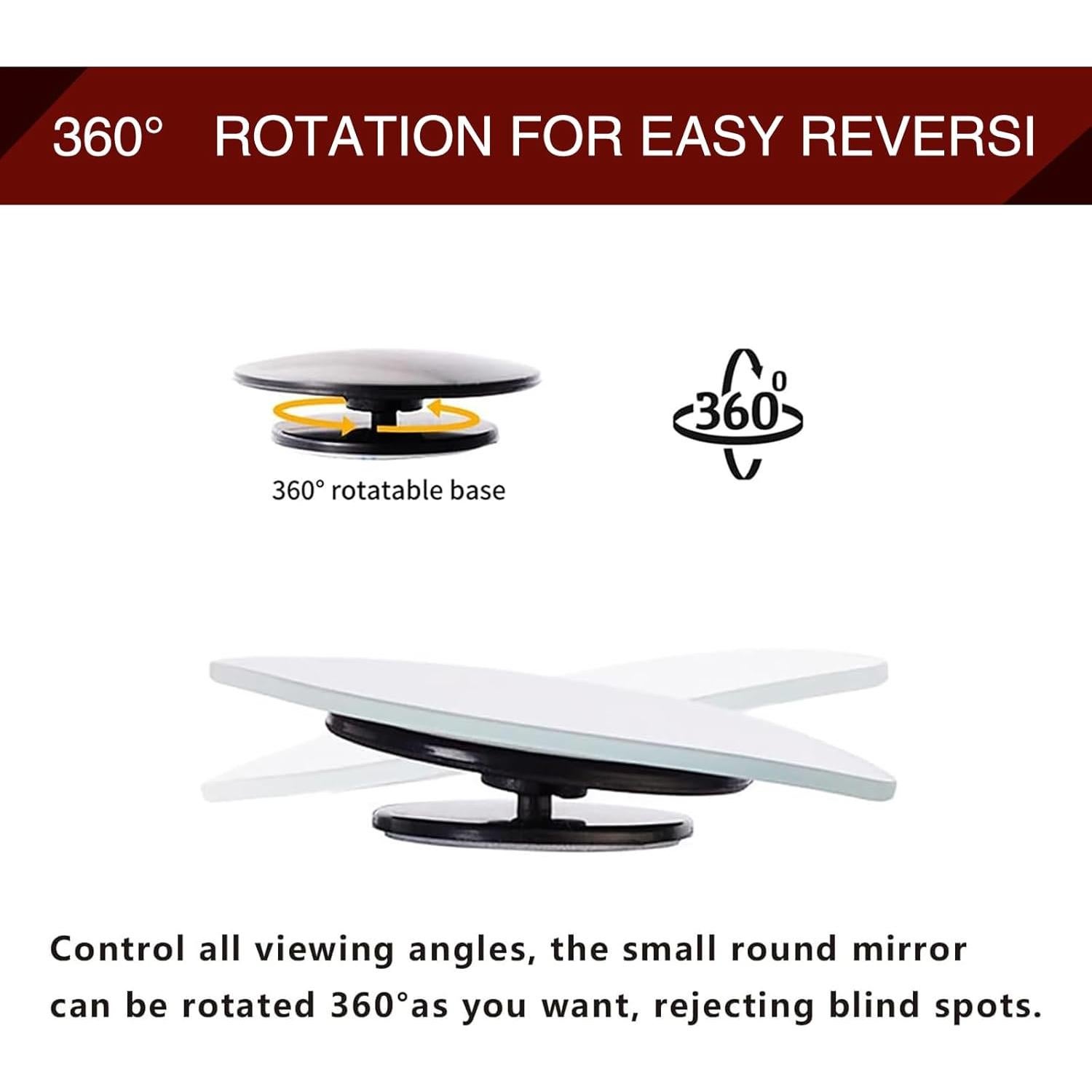 Espejos de Punto Ciego Convexos Flygun 4.8cm 2 Pcs Plateado