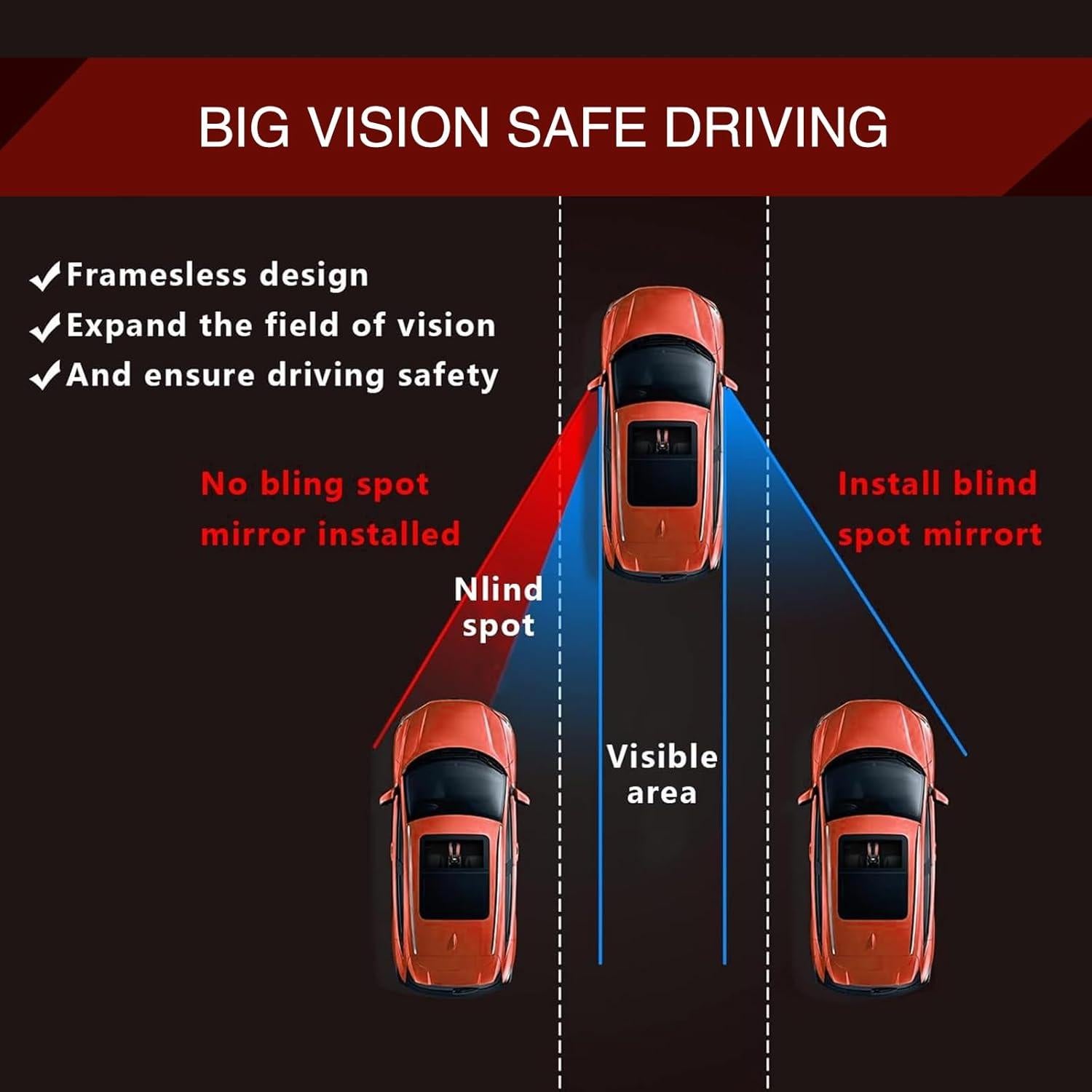 Espejos de Punto Ciego Convexos Flygun 4.8cm 2 Pcs Plateado