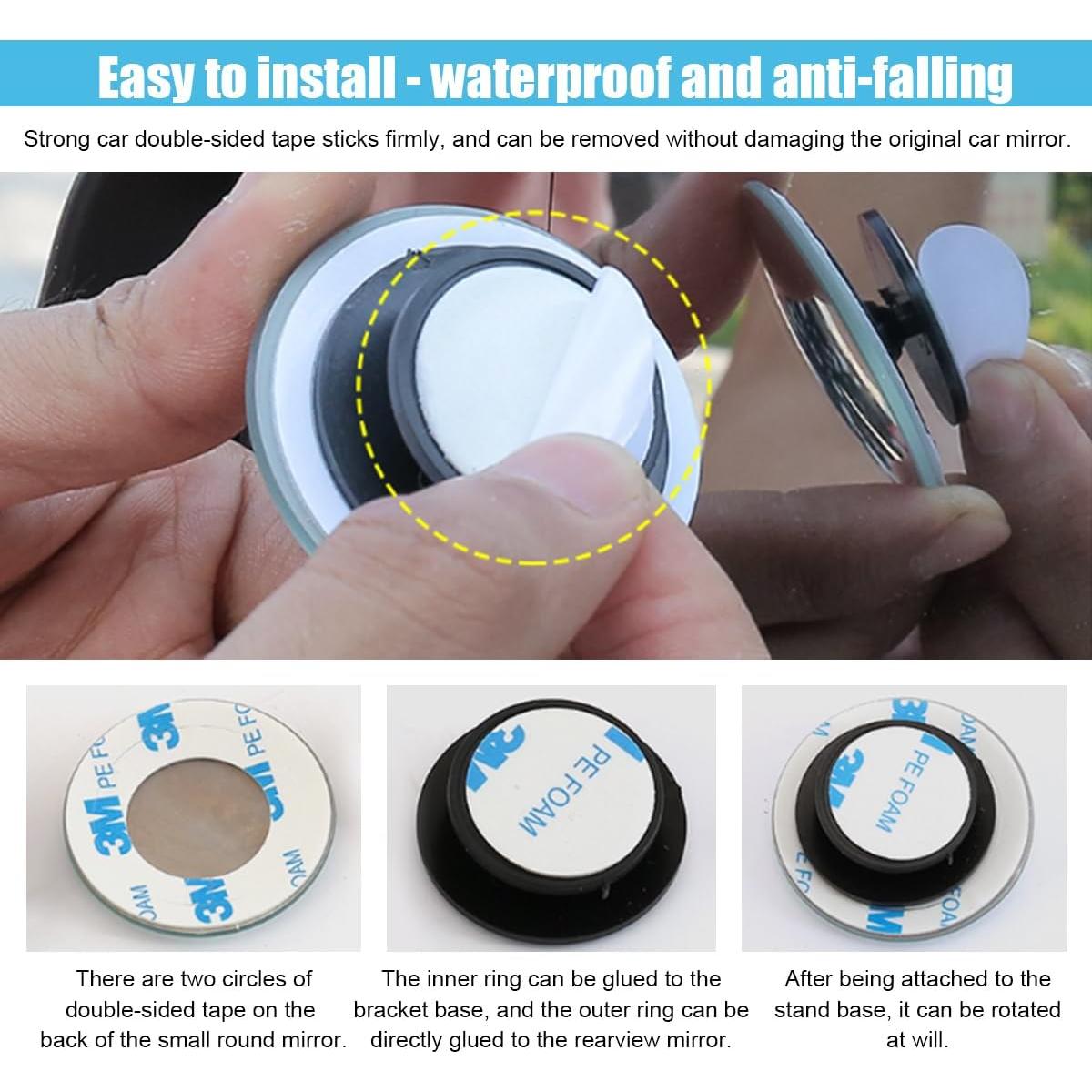 Espejo Convexo de Punto Ciego GLSOWEE 2 Piezas 5.08 cm