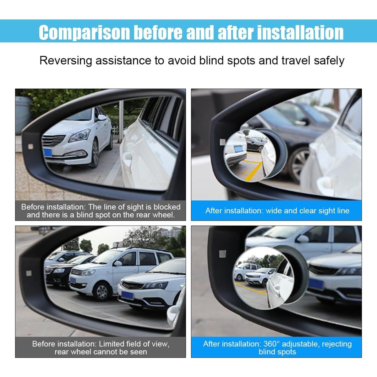 Espejo Convexo de Punto Ciego GLSOWEE 2 Piezas 5.08 cm