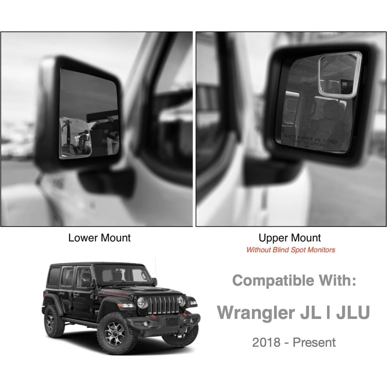 Espejos de Punto Ciego NXTGEN para Jeep Wrangler 2018-2023