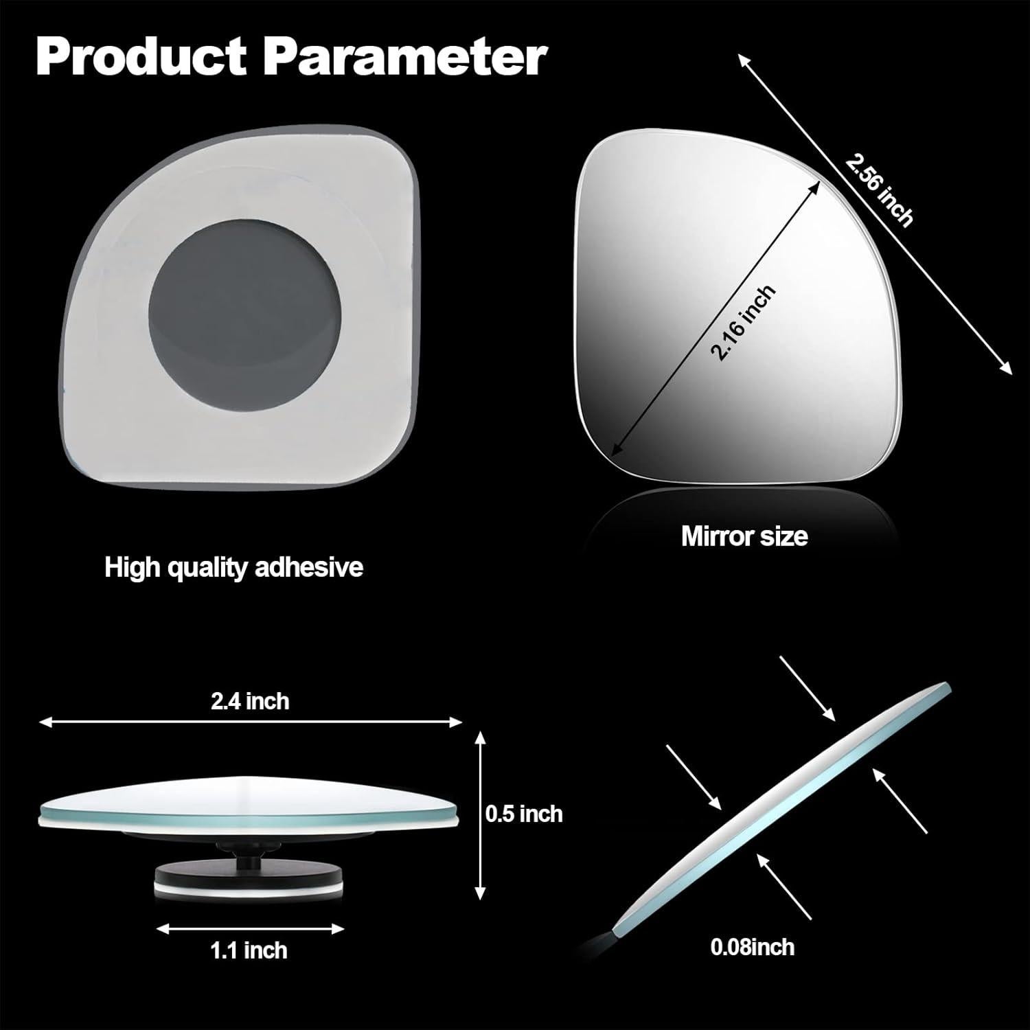 Espejos Convexos de Punto Ciego Mudder 4 Piezas 360°