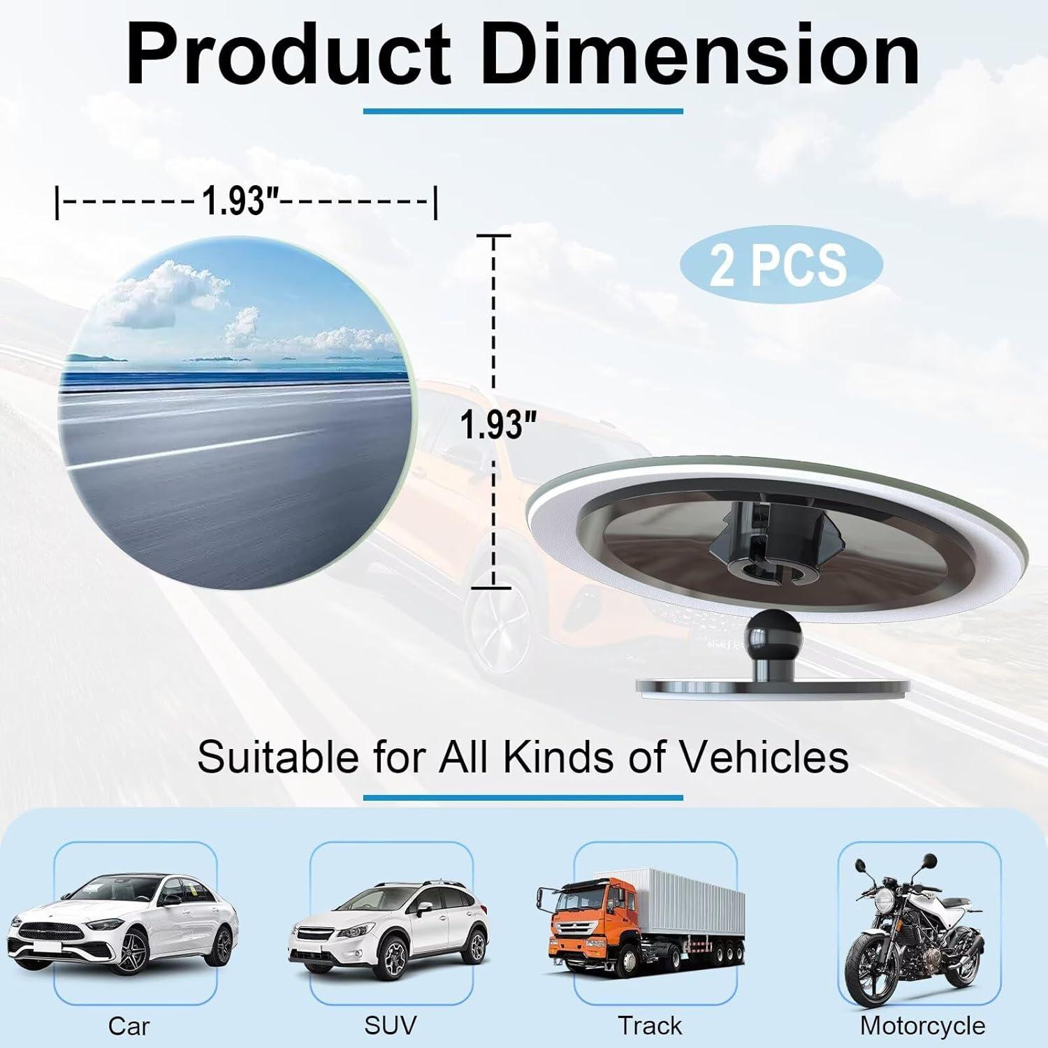 Espejos de Punto Ciego BFXM Convexos 2 Piezas HD Ajustables
