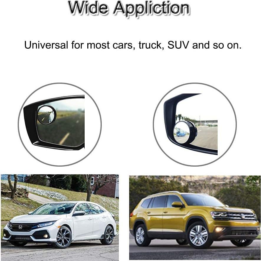 Espejos de Punto Ciego KEWAYO 50mm Convexos Ajustables 360°