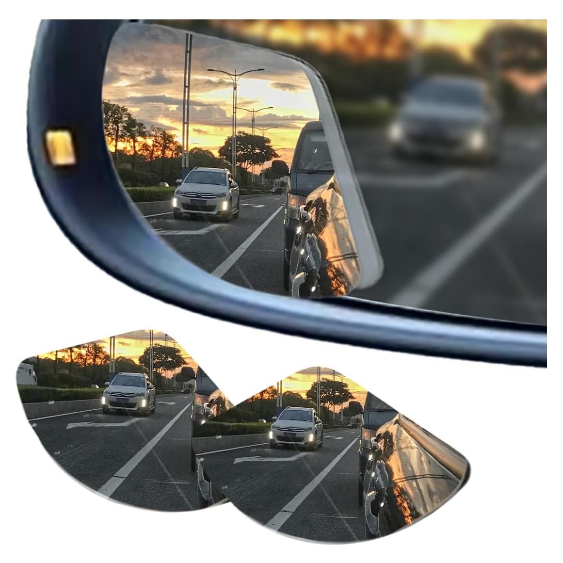 Espejos de Punto Ciego JOYCOURT HD 2 Pcs Ajustables 4.5x0.8cm