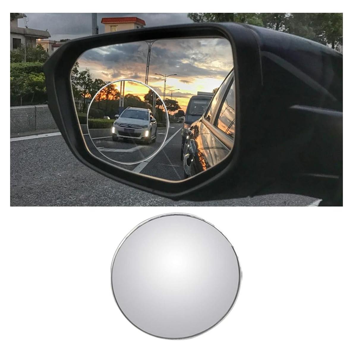 Car Blind Spot Mirror, HD Glass Wide Angle Side Rear View Mirror, Round Stick-on Convex Blindspot Mirror, Non-adjustable Rear View Mirror for Car Truck and SUV (1PCS)