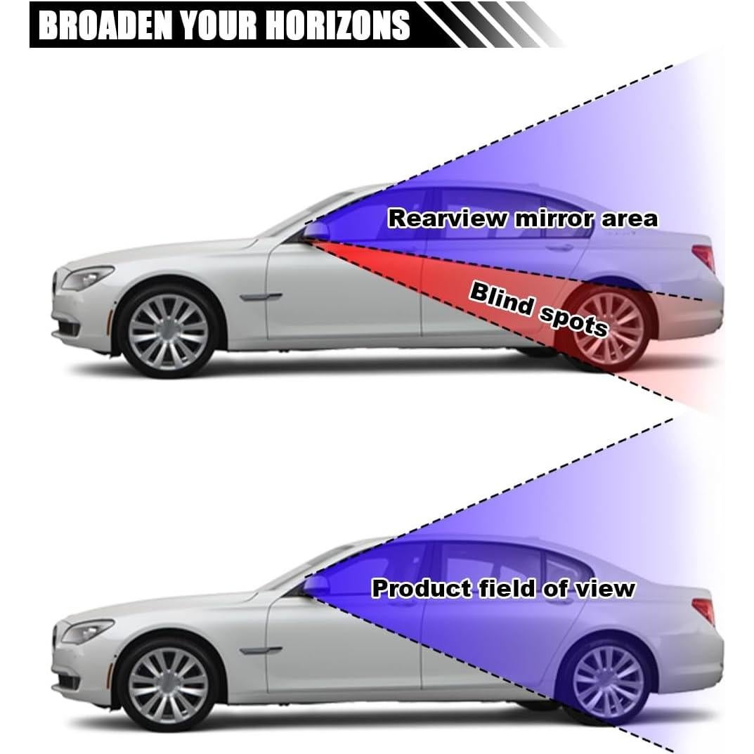 Car Blind Spot Mirror, HD Glass Wide Angle Side Rear View Mirror, Round Stick-on Convex Blindspot Mirror, Non-adjustable Rear View Mirror for Car Truck and SUV (1PCS)