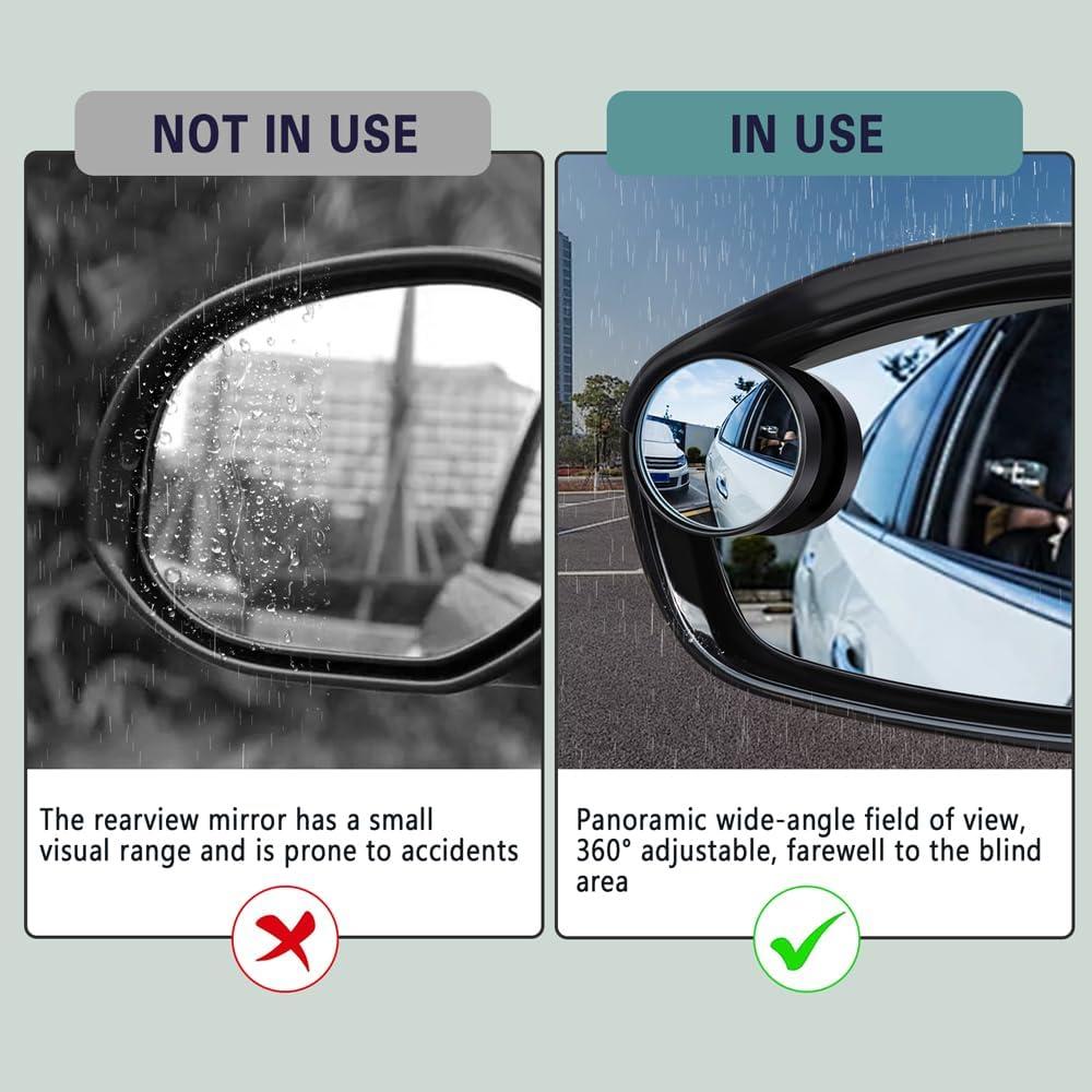 Espejos de Punto Ciego Kutyun 2 en 1 con Protección Lluvia
