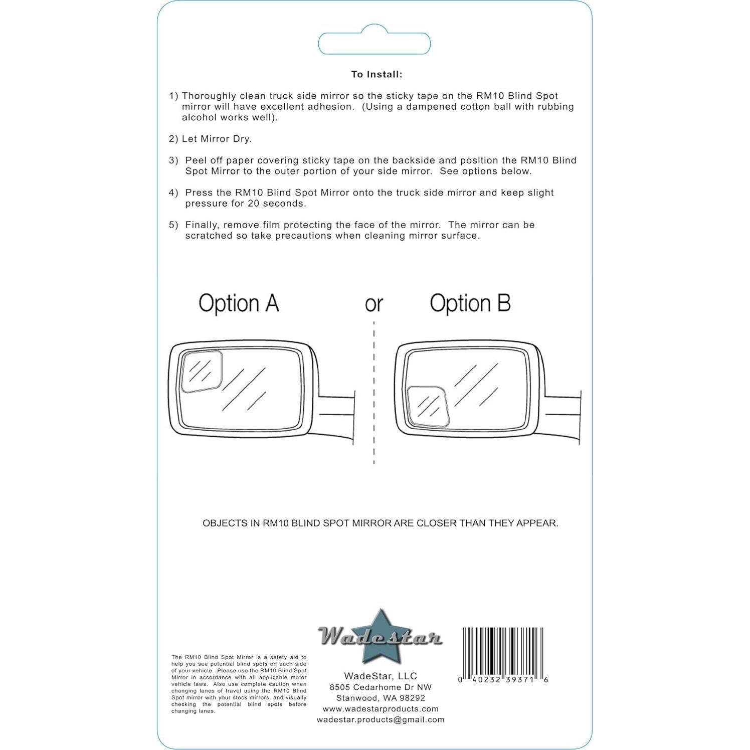 Espejo de Punto Ciego WadeStar RM10 para Camiones Ram 2009-2018