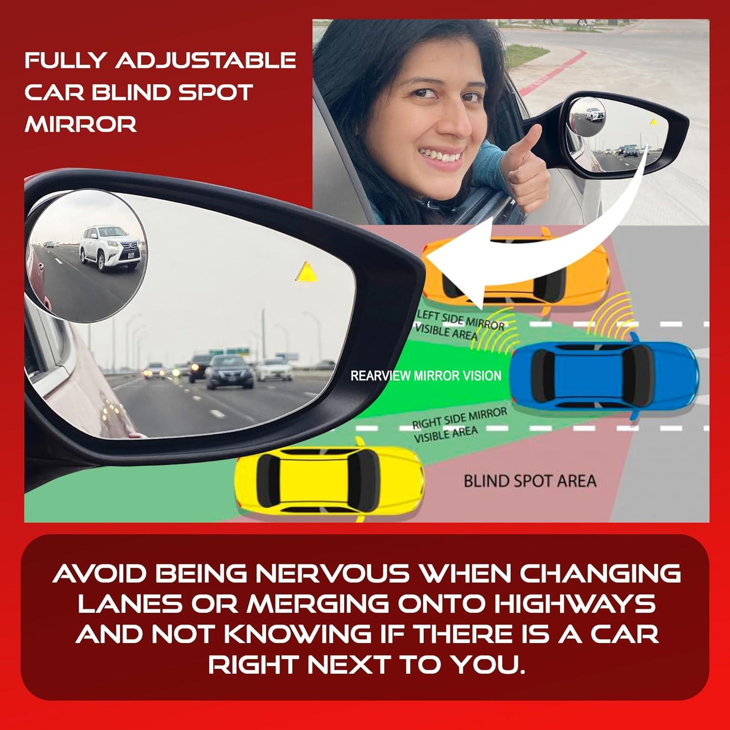 Espejo Convexo de Punto Ciego Utopicar 2.5" - 2 Piezas