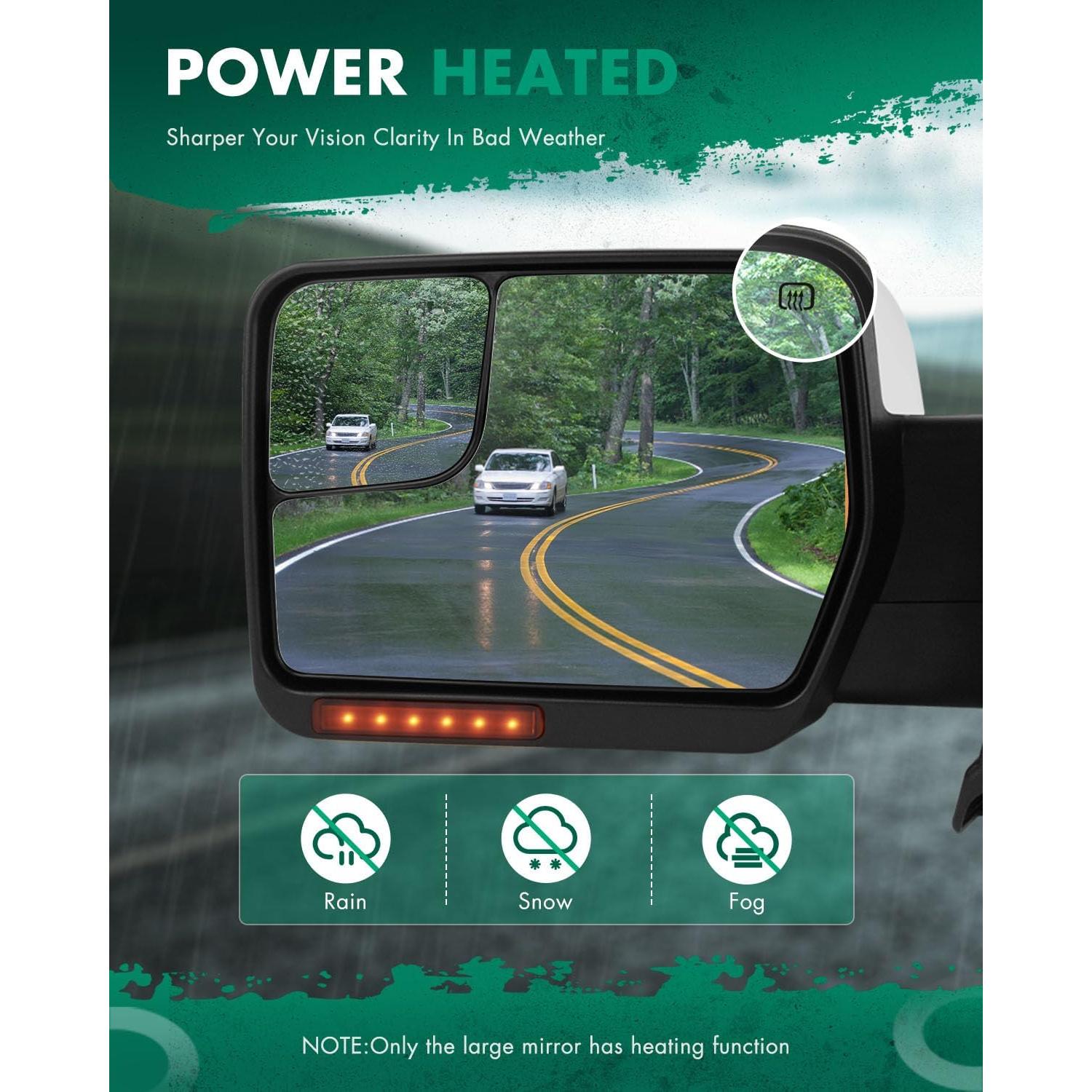 Espejo de Remolque SCITOO para Ford F-150 2004-2014 Calefaccionado