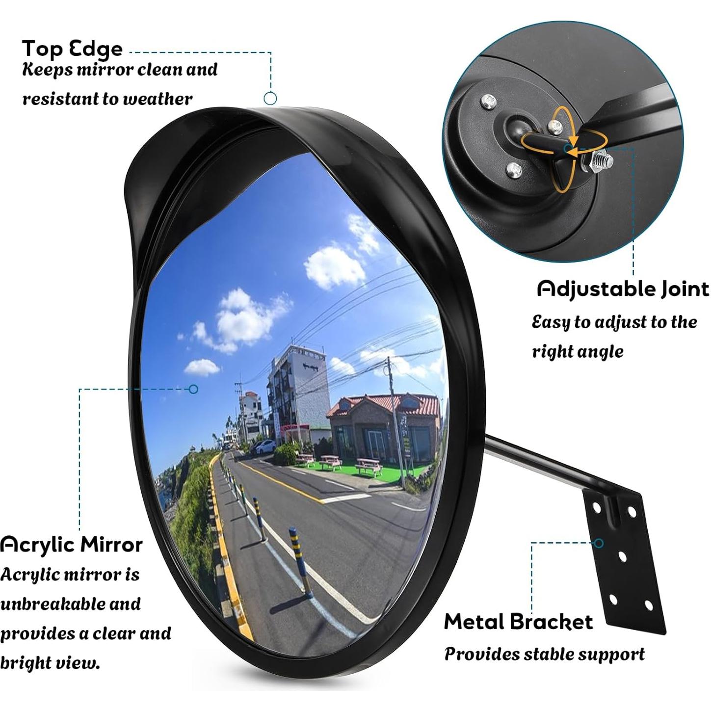 Espejo Convexo de Seguridad YOUEON 30 cm para Interior y Exterior