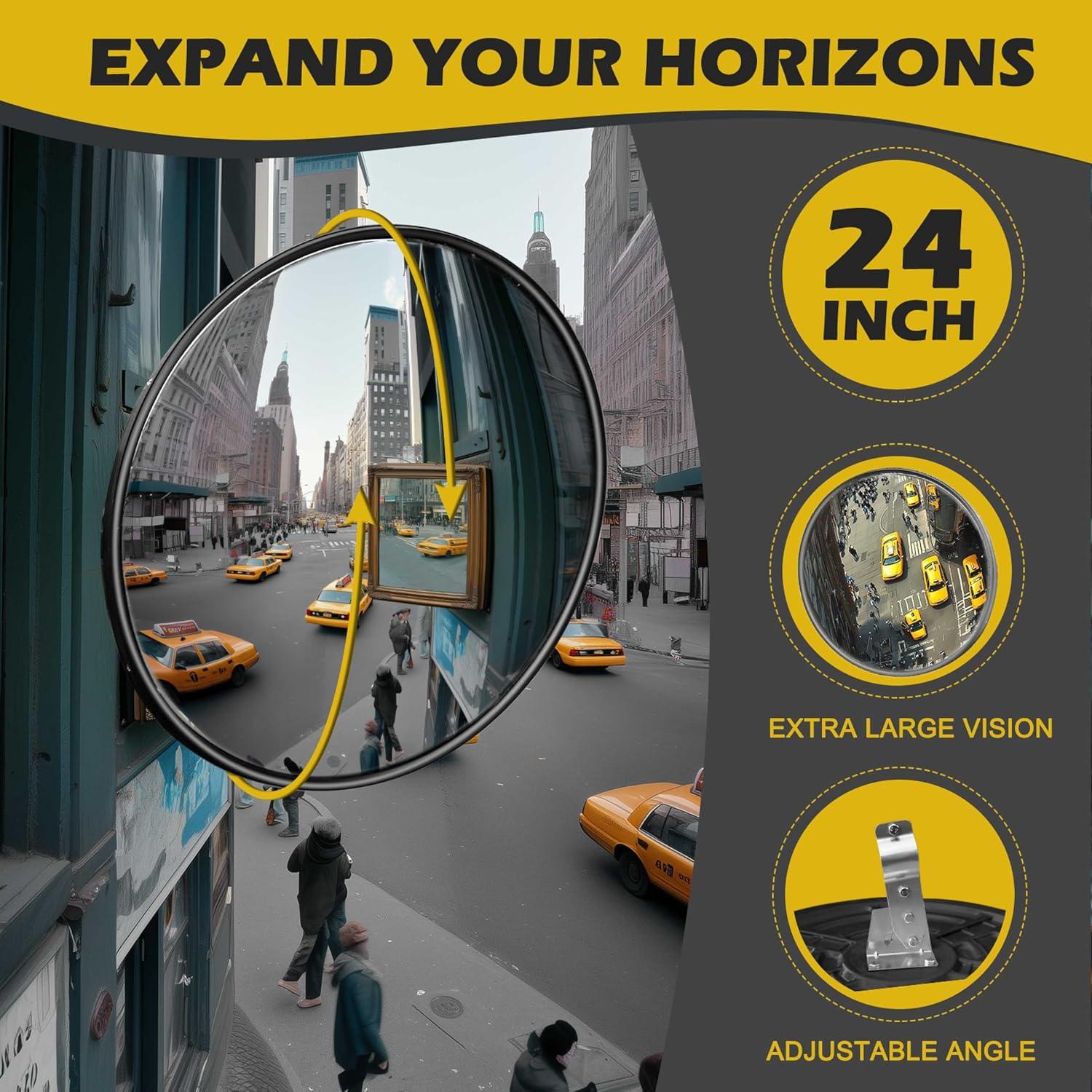 Espejo Convexo 61 cm VILBLE para Punto Ciego Ajustable