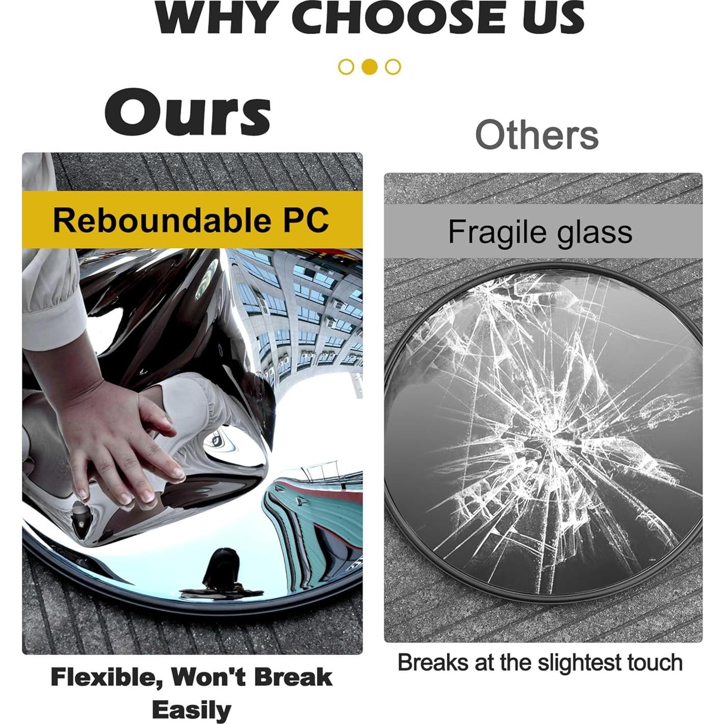 Espejo Convexo 61 cm VILBLE para Punto Ciego Ajustable