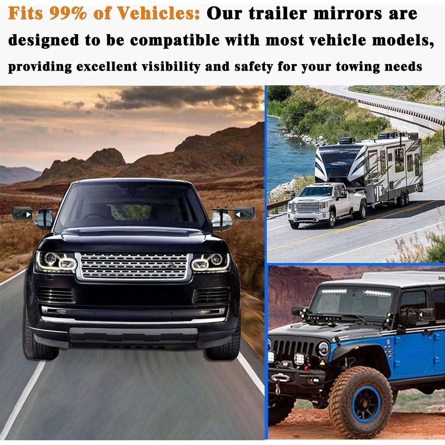 Extensores de Espejo de Remolque Oxerbog Clip-on Ajustables