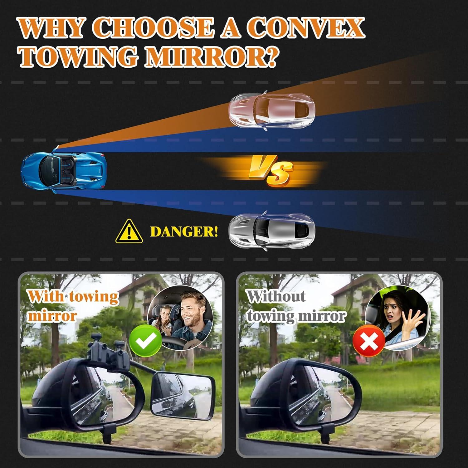 Extensores de Espejo de Remolque Oxerbog Clip-on Ajustables