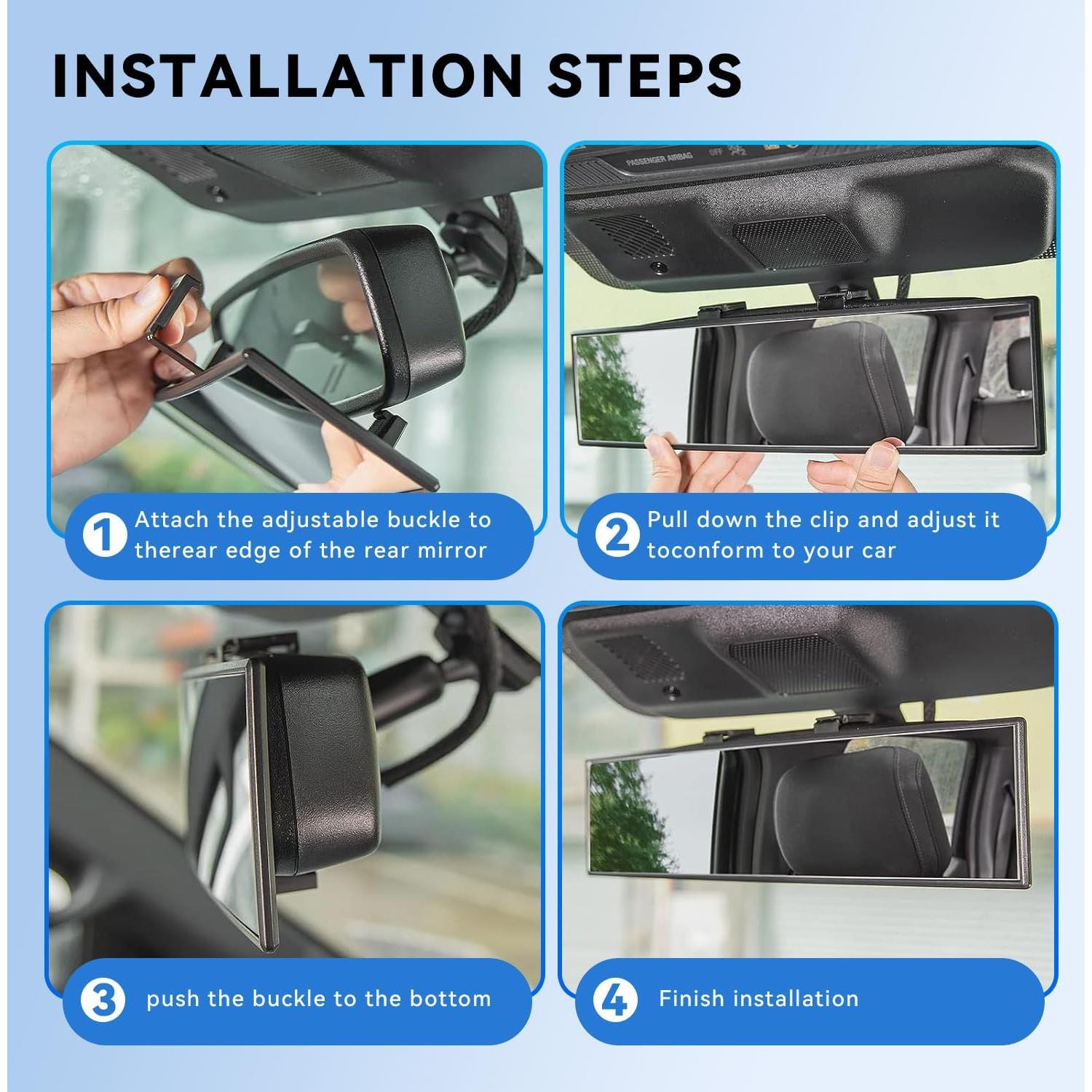 Espejo Retrovisor de Coche ANSHENYA 25.4x15.24cm Transparente