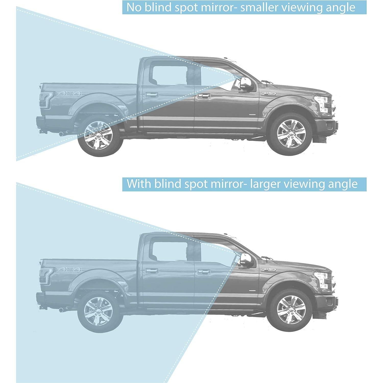Espejos Convexos Adhesivos VrooeCoe para Puntos Ciegos Ford F150 2015-2020